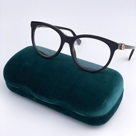 NEW GUCCI GG1074O 004 Shiny Black Cat Eye Women Eyeglasses